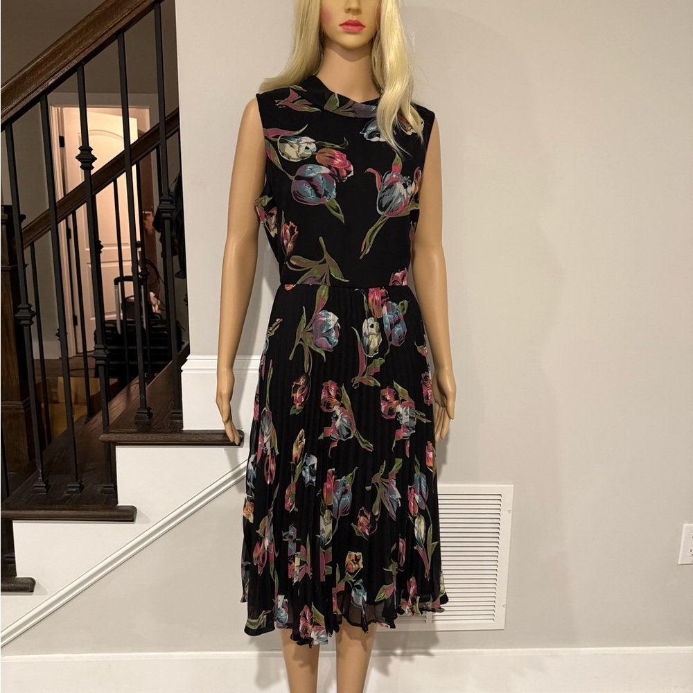 ASOS Chic Black Floral Tulips Midi Dress